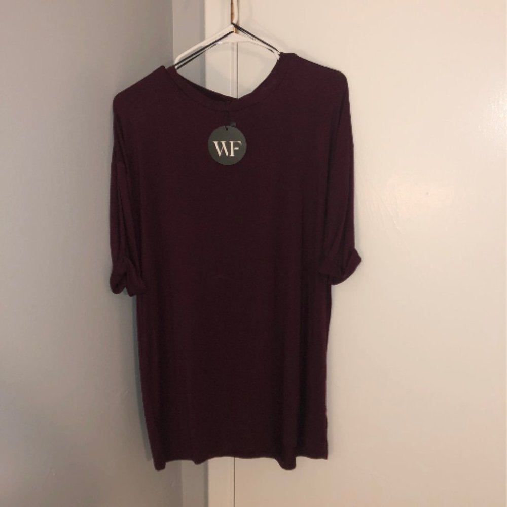 Burgundy Loose Dress